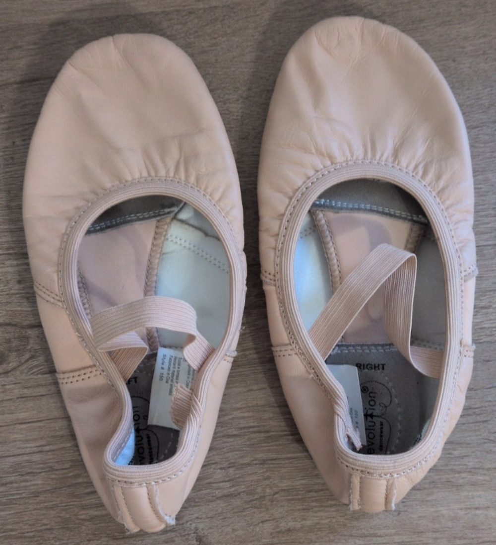 Revolution Pink Split-Sole Stretch Ballet Shoes Size 5A Leather Dance